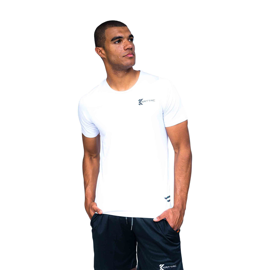 DYNAMO Sports/Fitness Men’s Short-Sleeve Tee-White
