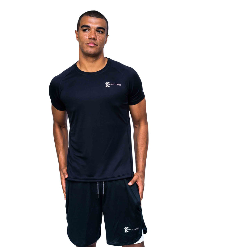 DEFENDER Sports/Fitness Men’s Short-Sleeve Tee - Black
