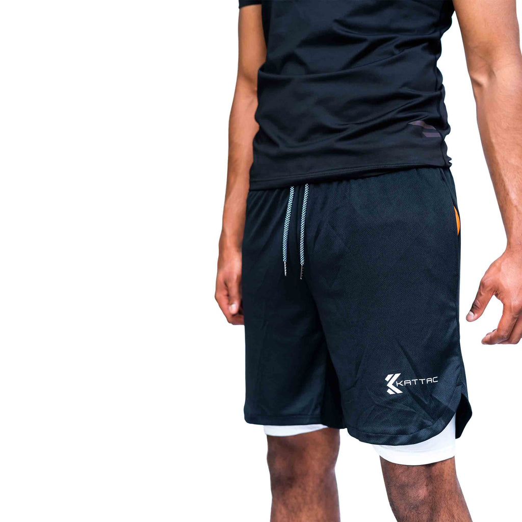 FORCE Lined Sports/Fitness Men’s Shorts - Black