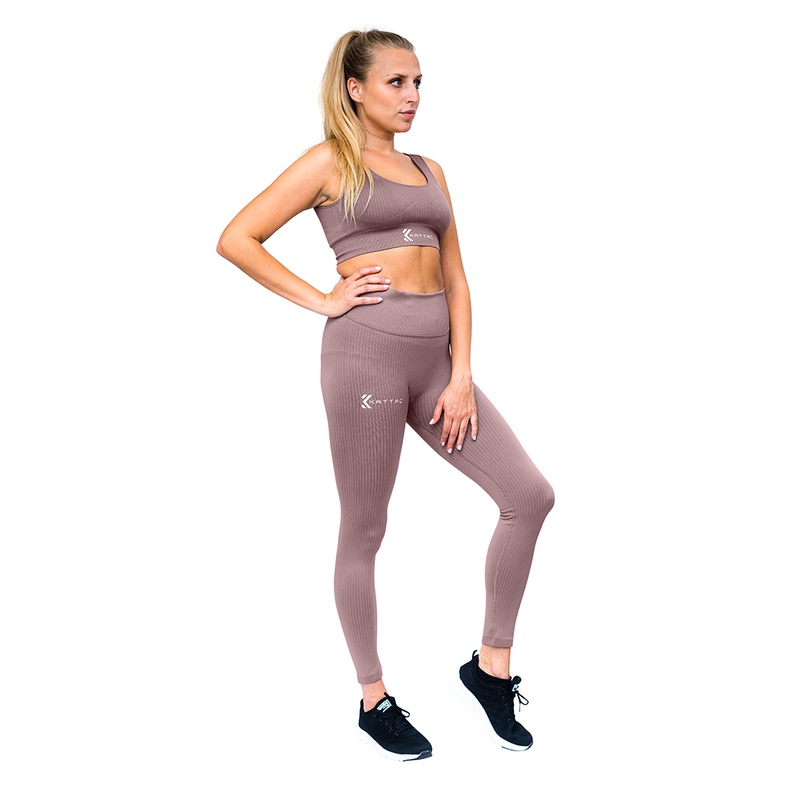 RESILIENCE Women’s Two-Piece Workout Set: Sports Bra and Leggings - Brown